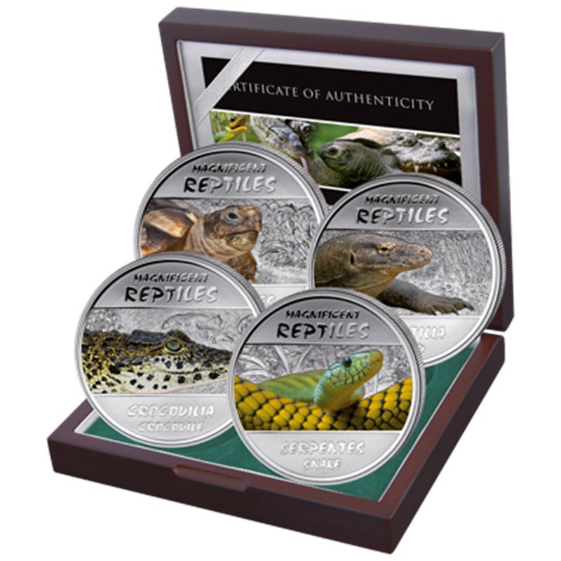 Набор из 4-х серебряных монет  Конго 