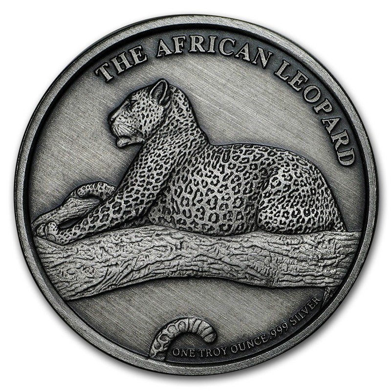 Серебряный жетон «Крюгер. Африканский леопард» 31.1 г чистого серебра (проба 0.999)