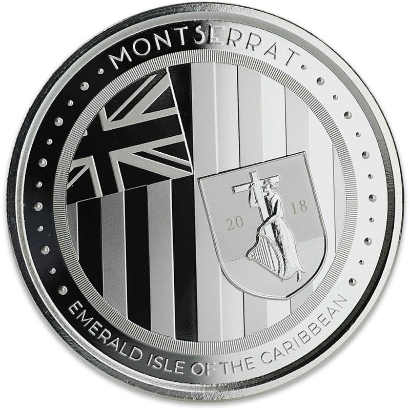 Серебряная монета острова Монтсеррат 